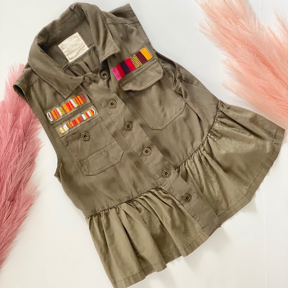 Altar’d State boho peplum top Olive Green Small